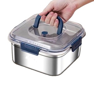 316 Stainless Steel Food Storage Container 1800ml Rectangle Sealed With Lid For Refrigerator And Travel Use - Product Image 2