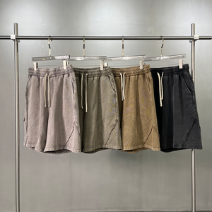 Pantalones cortos de algodón pesado lavado Vintage Unisex ropa de calle holgada uso diario al aire libre pantalones cortos de monopatín directo de fábrica personalizable - Product Image 1