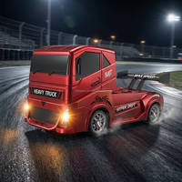 Großhandel 1:24 Maßstab 2,4G 4WD Hochgeschwindigkeits-RC-Sattelschlepper mit Metallischer UV-Beschichteter Karosserie Blinkende LED-Lichter Stunt-Spielzeug RC-Drift-Truck