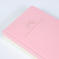 Carnets personnalisés à couverture rigide en tissu pastel, couverture en tissu beige rose, carnet de notes en lin, journal luxueux avec impression et reliure
