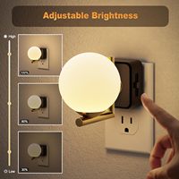 ZHILAI Veilleuse LED moderne mini à capteur crépusculaire 0-100LM, blanc chaud 3000K, à brancher, intensité variable pour chambre, salle de bain, couloir