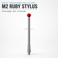 Sonde de test M2 CMM, longueur 40 mm, remplacement pour Renishaw A-5003-0037 0039 0041 0044 0048, avec tige en carbure et boule en rubis