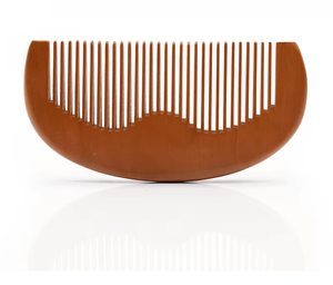 Peine de madera de marca privada directo de fábrica, peine desenredante de dientes anchos, herramienta de peinado con palma arqueada para el cuidado diario del cabello - Product Image 1