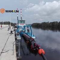 Drague à aspiration de 6 pouces de Chine, capacité de 500 m³/h, bateau de dragage de sable à moteur diesel avec distance de décharge de 800 m