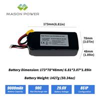 Batterie Lipo FPV UAV 8S 29.6V 9000mAh 90C haute puissance pour drones, packs de batteries au lithium pour aéronefs, vente chaude, directement de l'usine