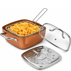 Juego de Ollas Cuadradas de Inducción de Aleación de Aluminio de 4 Piezas con Revestimiento Cerámico de Cobre Moderno de Alta Calidad - Product Image 2
