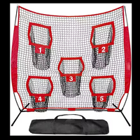 Sac à main de zone de frappe de filet de lancement d'équipement d'entraînement de baseball/softball à hauteurs réglables pour la pratique de la frappe et de la capture