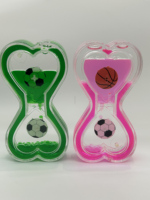 Décoration d'intérieur créative personnalisée anti-stress en acrylique, minuteur liquide en forme de ballon de football, sablier à gouttes, disponible en OEM/ODM, cadeau souvenir