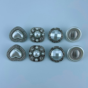 Brass Pearl Sewing Fancy Shirt Suit Polyester <strong>Buttons</strong> Coat Stones Garments Accessories <strong>Metal</strong> Alloy <strong>for</strong> Clothes Logos <strong>Rhinestone</strong> - Product Image 4