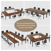 Table de réunion de bureau moderne en bois rectangulaire de grande taille Tribesigns, très vendue, 13 pieds, pour 10 à 14 personnes