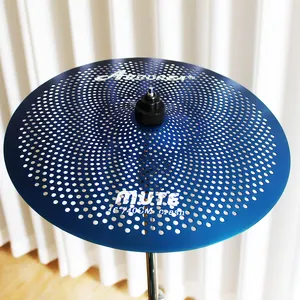 Cymbal de liga de baixo volume da cor azul 16 polegadas, cymbal para a prática