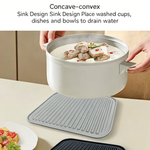 Tapete de Silicona para Escurrir Platos, Resistente al Calor, de Secado Rápido, Color Gris Azulado, para Cocina - Product Image 5