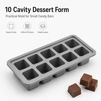 Molde de Silicona de Grado Alimenticio para Barras de Chocolate, 10 Cavidades, Apto para Lavavajillas y Horno, Libre de BPA, para Regalos de Repostería