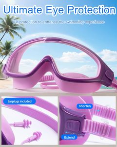 <span class=keywords><strong>Gafas</strong></span> <span class=keywords><strong>de</strong></span> Natación para Niños Seasprint, Antivaho, Antiderrames, Visión Amplia, 3-14 Años, con Tapones para los Oídos y Pinza Nasal - Product Image 3