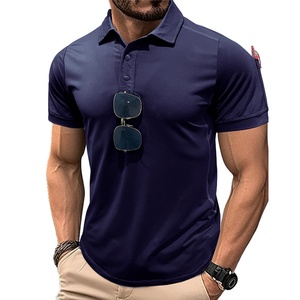 Camisa Deportiva Casual para Hombre de Secado Rápido y Transpirable, Corte Regular, con Estampado, Cuello Explosivo, Manga Corta, Decoración de Botones, Tejido de Punto - Product Image 2