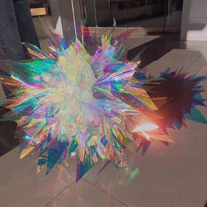 Film décoratif moderne iridescent dichroïque en PET, aspect verre arc-en-ciel, pour immeubles de bureaux, avec échantillon gratuit - Product Image 3