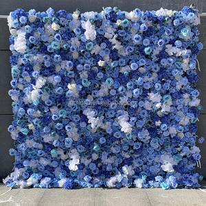 L70 Best-seller Soie Faux Rose Lilas Floral Mat Roll up Cloth Purple Flower Wall Backdrop for Wedding Stage Party Event Decor - Product Image 6