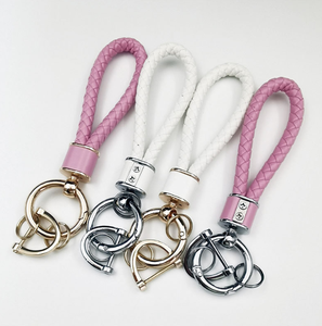 Light Luxury Woven Style <b>Car</b> Keychain Pendant Various Colors Creative Korean Bag Hanging <b>Ornaments</b> Woven Leather Gift Keychains - Product Image 2