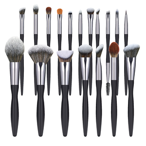 <span class=keywords><strong>MIOU</strong></span> - Juego de 16 Brochas de Maquillaje de Pelo Sintético con Mangos de Plástico para Rostro y Ojos, Incluye Brocha para Brillo Labial y Rímel, Compatible con Bolsa de Brochas - Product Image 1