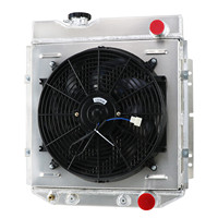 Radiador de Aluminio de 4 Filas GTGMOTO + Ventilador con Cubierta para FORD MUSTANG V8 260 289 AT de 1964 a 1966