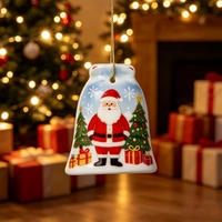 Ornement de Noël vintage poli avec logo d'entreprise imprimé UV pour fêtes de bureau, célébrations et événements festifs