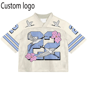 قميص رياضي أمريكي عتيق الطراز مخصص للبيع بالجملة، مطبوع بالكامل بتقنية التسامي، ملابس الشارع الشبكية، قميص رياضي قصير - Product Image 1