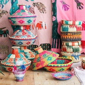 Paniers en paille tressés à la main <span class=keywords><strong>de</strong></span> style bohème exotique, bols à <span class=keywords><strong>fruits</strong></span>, décorations d'intérieur, ornements suspendus, décorations murales - Product Image 4