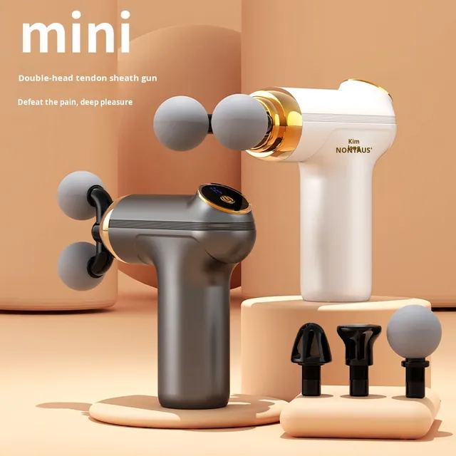2026 Professional Double Head Massage Gun High Quality Portable Deep Tissue Muscle Vibration Machine Handheld Fascia Gun