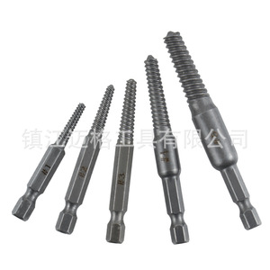 Hexagonal Shank <b>Reverse</b> Thread <b>Drill</b> <b>Bit</b> 5 Pcs Set For Metal Drilling Carbon Steel Black Oxide Finish - Product Image 2
