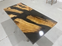 Dessus de table en résine époxy sur mesure en bois d'olivier Dessus de table à café en bois d'olivier Dessus de table en bois époxy