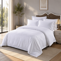 Ensemble de literie d'hôtel personnalisé 4 pièces, housse de couette, drap, taie d'oreiller, pour maison d'hôtes, hôtel, location de vacances