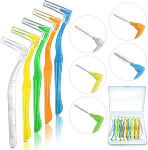 Brosses d'angle interdentaires réutilisables de 5 tailles usage domestique soins bucco-dentaires fonction de nettoyage de la tête de soie dentaire accolades alternatives brosses à dents - Product Image 5