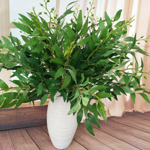 Flores artificiales Queyiyi, hojas de sauce de 30cm-100cm, decoración para bodas, ramilletes de follaje verde para decoración del hogar y eventos. - Product Image 2