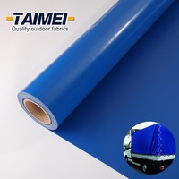Bâche imperméable bleue résistante de PVC du petit pain de bâche de PVC 600GSM pour la couverture de tente de camion