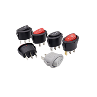 Interrupteur à bascule rond 20 mm 2 broches 2 positions ON-OFF SPST 6A/250V 10A/125V AC IP53 Plastique T85 1e4