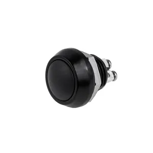 round 2 pin black momentary switch pushbutton IP65