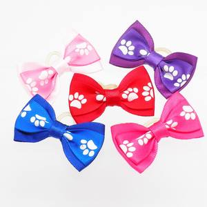 Fabrieksgroothandel Voetafdrukken Hondenhaar Strikjes Kleine Hondentrim Strikjes met Elastiekjes Huisdierbenodigdheden - Product Image 4