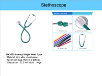 Stéthoscope manuel binaural professionnel en alliage de zinc à tête unique certifié CE pour étudiants en médecine et médecins - Vente en gros