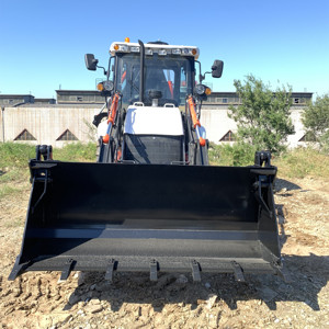 China Factory <b>Small</b> Mini Tractor 3.5 Ton 1m3 110HP Multi-Function Digger Excavator Wheel Backhoe Loader Price with Towable - Product Image 5