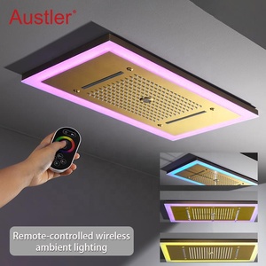 Juego de Accesorios de Lujo para Ducha Termostática Empotrada en Pared con Cabezales de Ducha LED de Lluvia y Montaje en Techo para Baño - Product Image 2