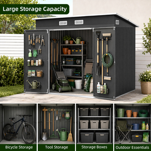 SEEYES 2.4sqm Wide Metal Garden <b>Storage</b> Shed Galvanized Steel Outdoor Tool OEM Bulk Supply - Product Image 2