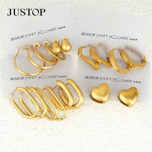 Aros Modernos OEM/OEM, Resistentes al Agua, Chapados en Oro de 18K, Hipoalergénicos, de Acero Inoxidable, Proveedor de Joyería de Moda Personalizada, MOQ 10 - Product Image 4