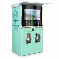 Distributeur d'eau RO à double sortie avec paiement par pièces, carte et code QR, vert menthe, station de remplissage d'eau en libre-service