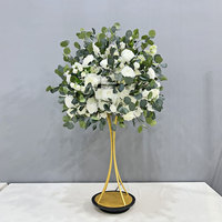 GNW Centres de table pour décoration de table en vert et rose blanche de toutes tailles, centres de table en fleurs artificielles pour mariage