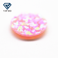 Opal synthétique multicolore de 2 mm à 12 mm, 92, rond, à dos plat, cabochon, coupe OP08, couleur feu d'opale, pierres précieuses en vrac, cabochon d'opale, pierres précieuses