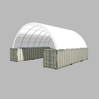 Abri dôme conteneur C4020 40 pieds en tissu PVC robuste 17 oz avec structure en acier à poutre simple