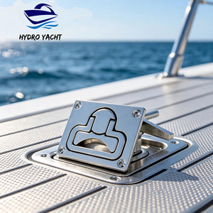 Hydro Marine Yacht Stainless Steel <b>Hose</b> Floor Buckle Hatch Latch Flush Turning Lift Handle and Ring Turning <b>Lock</b> Hardware Access - Product Image 3