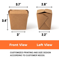 Contenants d'emballage jetables en papier kraft anti-fuite pour la restauration rapide, boîtes personnalisées pour nouilles à emporter