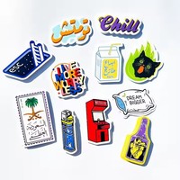 Écusson promotionnel personnalisé en laiton, écologique, avec logo de dessin animé découpé, imprimé numériquement, émail souple, pour téléphone