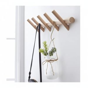 Rustic <b>Wall</b> <b>Coat</b> <b>Rack</b> Clothes Hanger Lingving Room/ Bedroom - Closet Wooden Hooks - Product Image 1